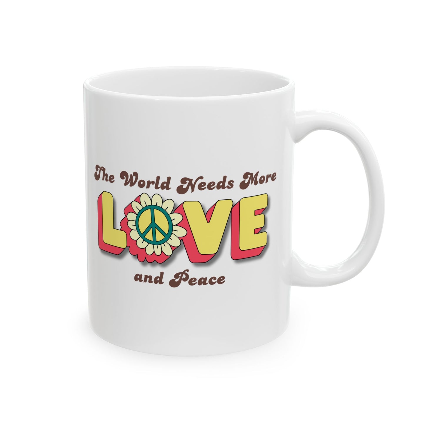 Mug Love in the World Ceramic - Gift for Coffee Lovers, Unique Tea Cup, Inspirational Quote, Positive Vibes, Kitchen Decor