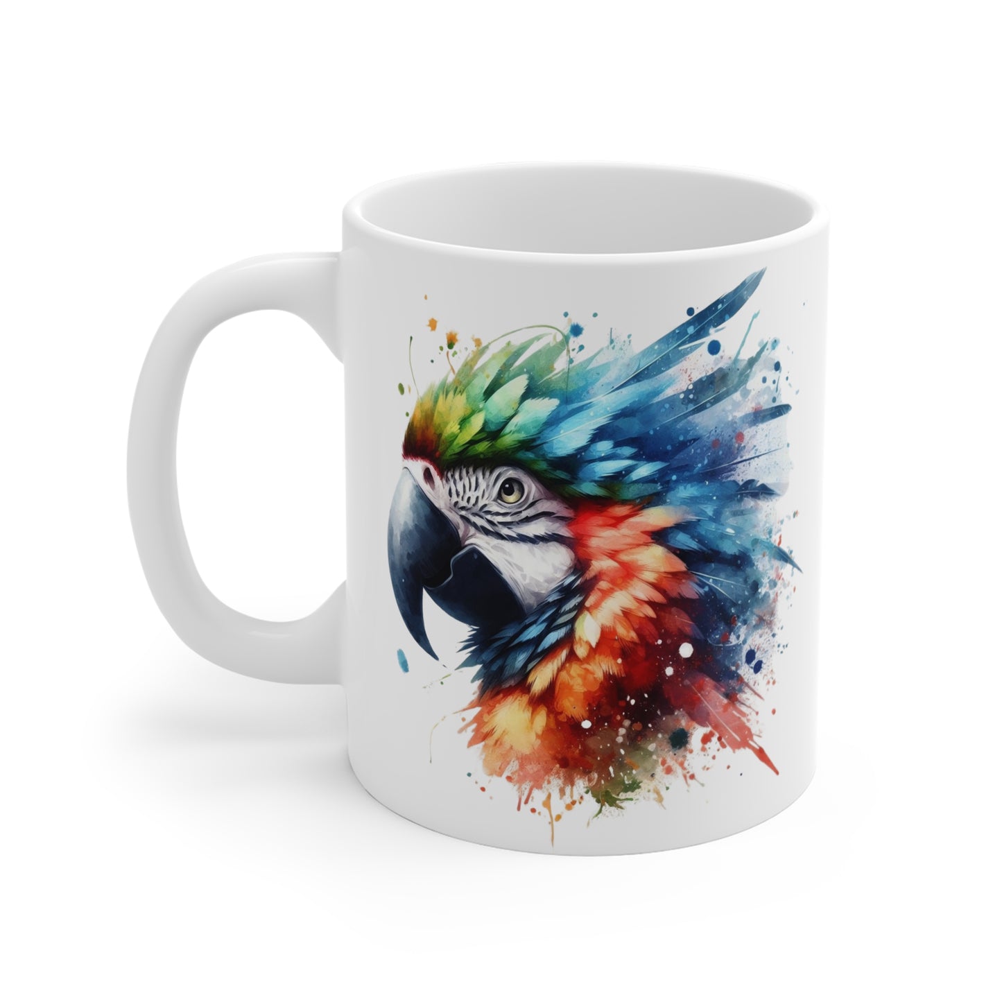 Colorful Macaw Mug, Tropical Bird Coffee Cup, Parrot Tea Mug, Exotic Bird Gift, 11oz Ceramic Mug
