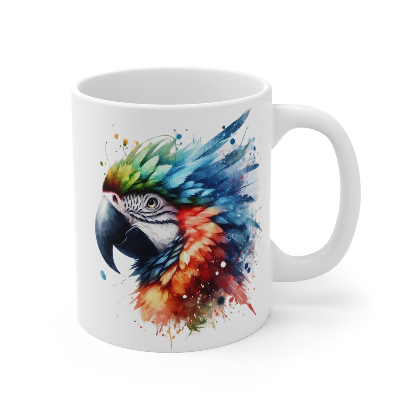Colorful Macaw Mug, Tropical Bird Coffee Cup, Parrot Tea Mug, Exotic Bird Gift, 11oz Ceramic Mug