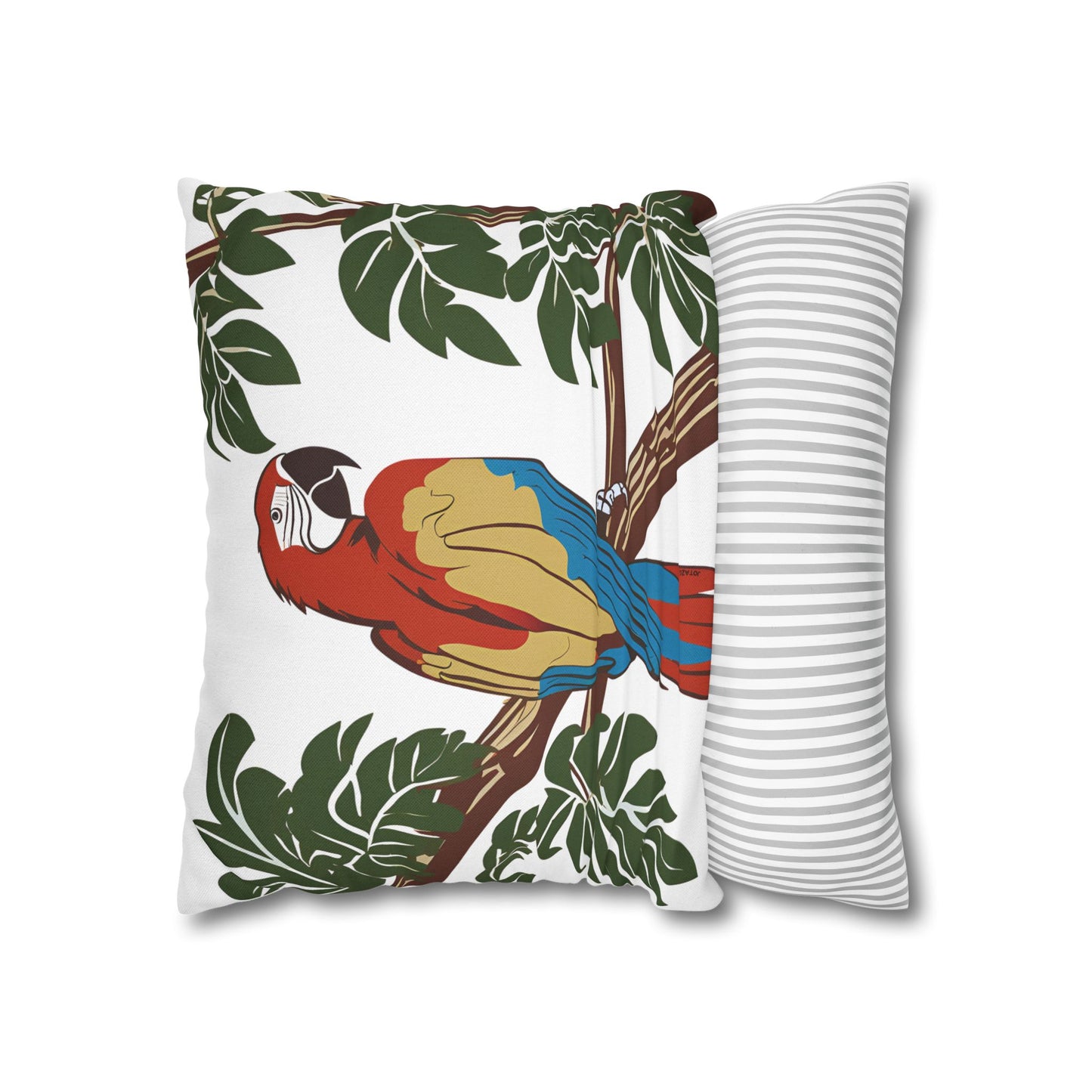 Tropical Macaw Pillowcase | Spun Polyester Square Pillow Cover